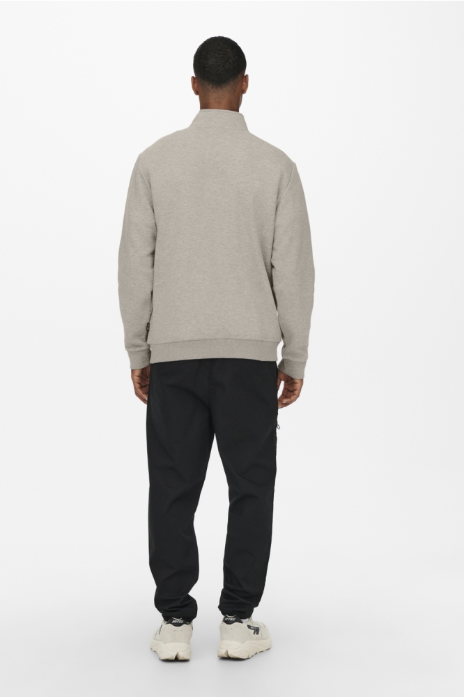 ONSCERES HALF ZIP SWEAT NOOS 22019055 SILVER LINING